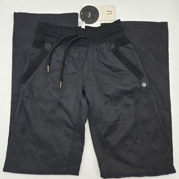 Lululemon Studio Pant II Liner Womens Size 8 Black Luon Pockets Adjustable NWT - Picture 1 of 8